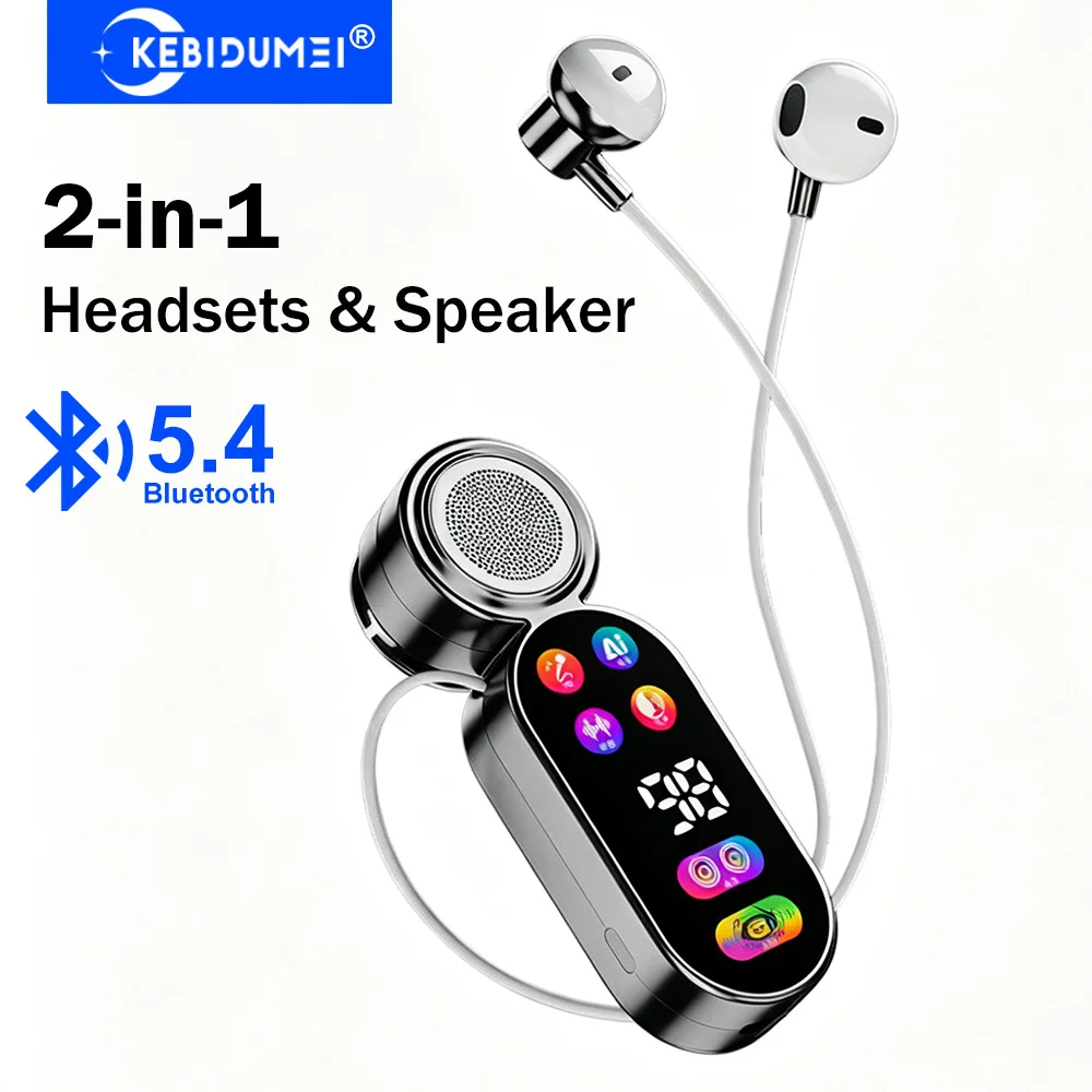 KEBIDUMEI 2-in-1 Wireless Earbuds & Portable Speaker Bluetooth 5.4 Headphones Digital Display Headsets Mini Speaker Earphones
KEBIDUMEI 2-in-1 Wireless Earbuds & Portable Speaker Bluetooth 5.4 Headphones Digital Display Headsets Mini Speaker Earphones