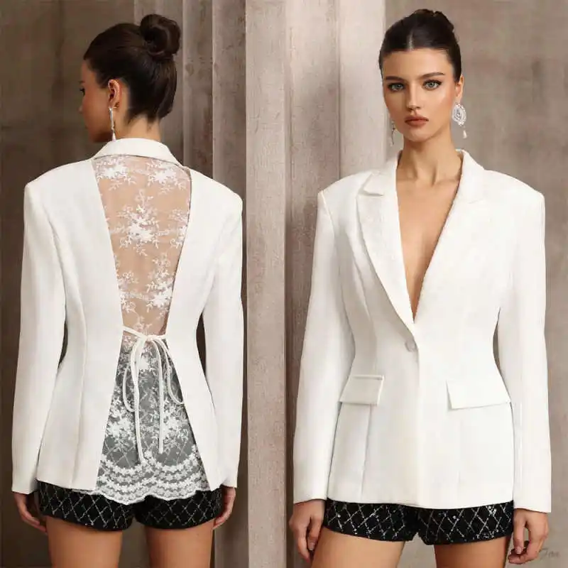 Fashion Women's Suit 2 Piece Jacket Pants Single Breasted Peak Lapel Lace For Urban Special Occasion Banquet Party Customized
Fashion Women's Suit 2 Piece Jacket Pants Single Breasted Peak Lapel Lace For Urban Special Occasion Banquet Party Customized