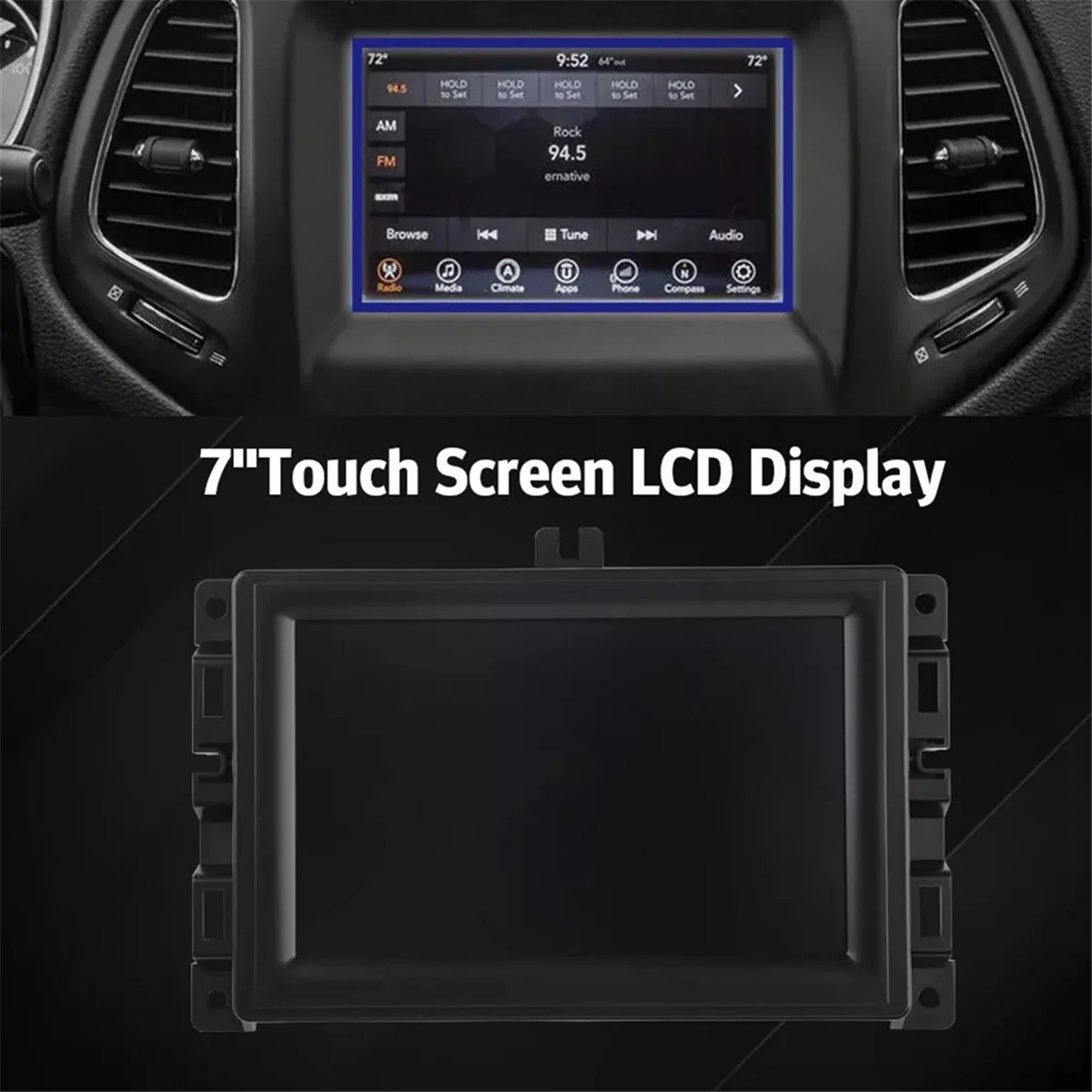 #53G Automotive Parts & Accessories,7 Inch LCD Touch Screen Display Car Radio Parts for JEEP Compass LHD,Black
#53G Automotive Parts & Accessories,7 Inch LCD Touch Screen Display Car Radio Parts for JEEP Compass LHD,Black