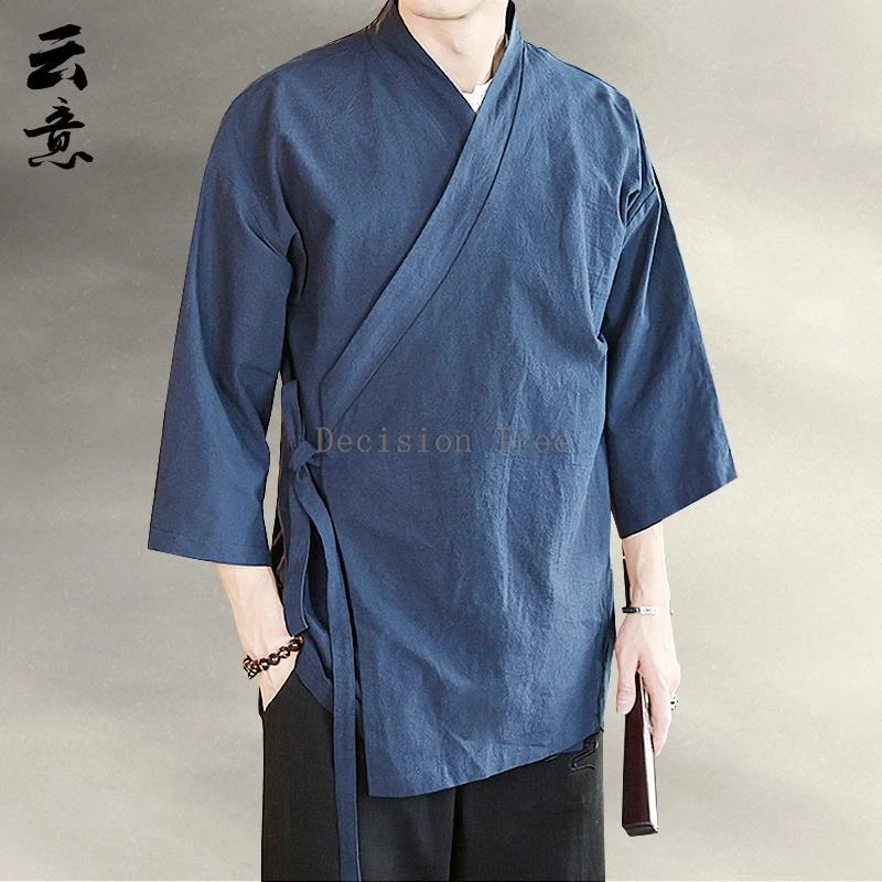 2024 half sleeve hanfu male chinese style skew collar jacket zen martial arts clothing ancient cotton hemp taoist robe coat
2024 half sleeve hanfu male chinese style skew collar jacket zen martial arts clothing ancient cotton hemp taoist robe coat