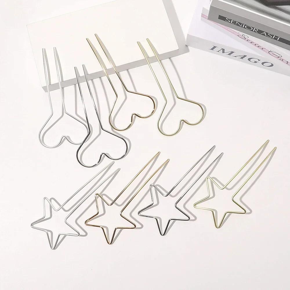 Hollow U Shaped Hair Stick Women Hair Sticks Love Heart Star Bride Hair Styling Accessories Gold Sliver Metal Hairpins Barrettes
Hollow U Shaped Hair Stick Women Hair Sticks Love Heart Star Bride Hair Styling Accessories Gold Sliver Metal Hairpins Barrettes