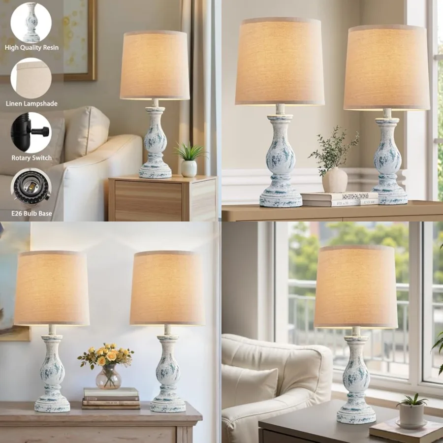 Farmhouse Table Lamps Set of 2 - Rustic Lamp for Bedroom Living Room, 22" Boho Bedside Lamps for Night Stands End Table Office
Farmhouse Table Lamps Set of 2 - Rustic Lamp for Bedroom Living Room, 22" Boho Bedside Lamps for Night Stands End Table Office