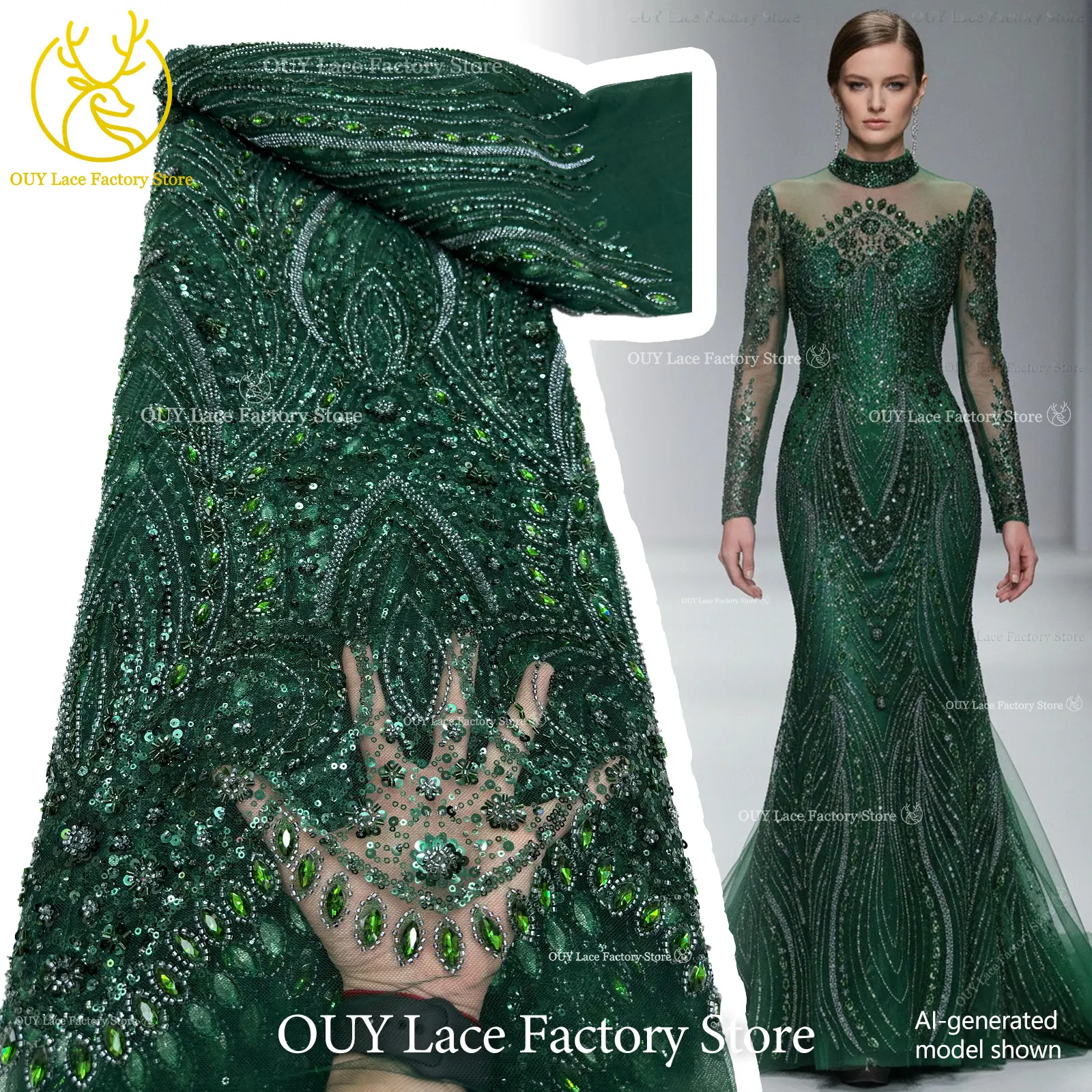 Luxury Austrian Gemstone Lace Fabric 2026 High Quality African Beaded Sequins Lace Fabric For Nigerian Wedding Sewing Dress
Luxury Austrian Gemstone Lace Fabric 2026 High Quality African Beaded Sequins Lace Fabric For Nigerian Wedding Sewing Dress