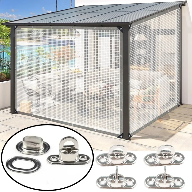 Customize Outdoor Transparent Tarpaulin with Twist Locks PE Grid Tarp Curtain with Oval Eyelets Patio Gazebo Windproof Screen
Customize Outdoor Transparent Tarpaulin with Twist Locks PE Grid Tarp Curtain with Oval Eyelets Patio Gazebo Windproof Screen