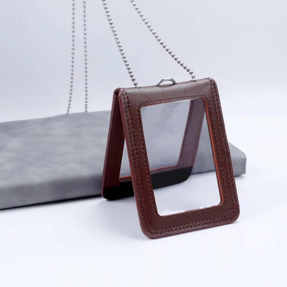 Double-Sided Leather Card Cover With Neck Strap Badge Clip ID Card Holder Card Case Clear Leather Badge Holder Work Bank Card
Double-Sided Leather Card Cover With Neck Strap Badge Clip ID Card Holder Card Case Clear Leather Badge Holder Work Bank Card
