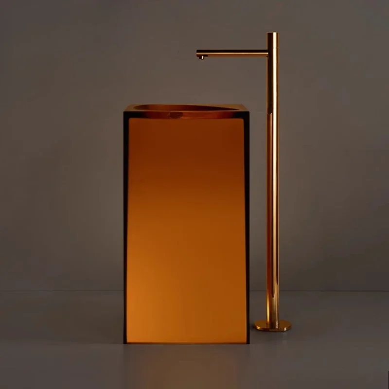 Floor-to-ceiling wash basin, transparent resin column basin, bathroom color wash basin
Floor-to-ceiling wash basin, transparent resin column basin, bathroom color wash basin