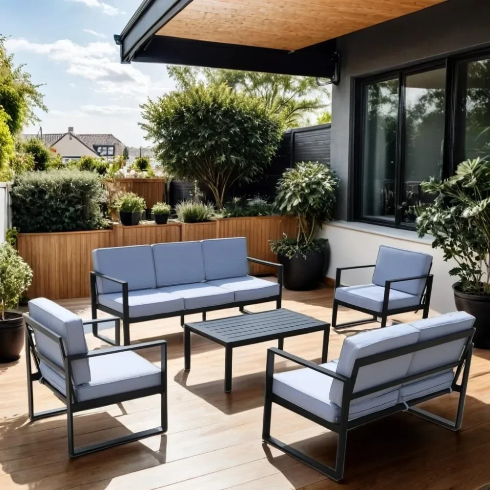 7-seater aluminum furniture sofa set, 5 pieces, outdoor seats, 5-inch cushions, swimming pool, garden, balcony sofa set
7-seater aluminum furniture sofa set, 5 pieces, outdoor seats, 5-inch cushions, swimming pool, garden, balcony sofa set