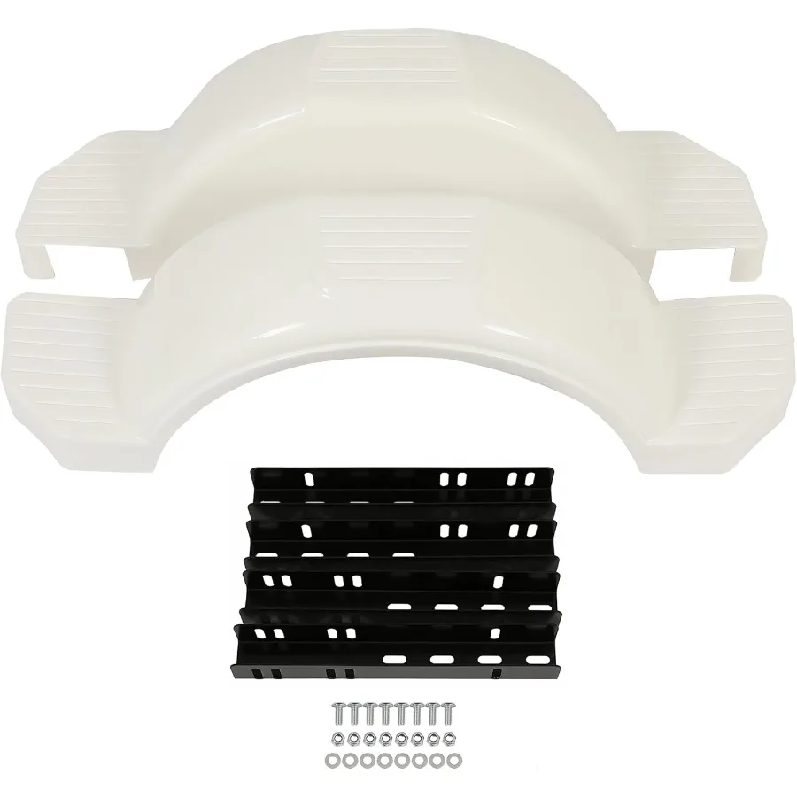 HECASA White Pair of Single Axle Trailer Fenders Compatible with 13 Wheels Tire Skirt Boat - 39.7 long x 8.8 wide x 11.4 tall I
HECASA White Pair of Single Axle Trailer Fenders Compatible with 13 Wheels Tire Skirt Boat - 39.7 long x 8.8 wide x 11.4 tall I
