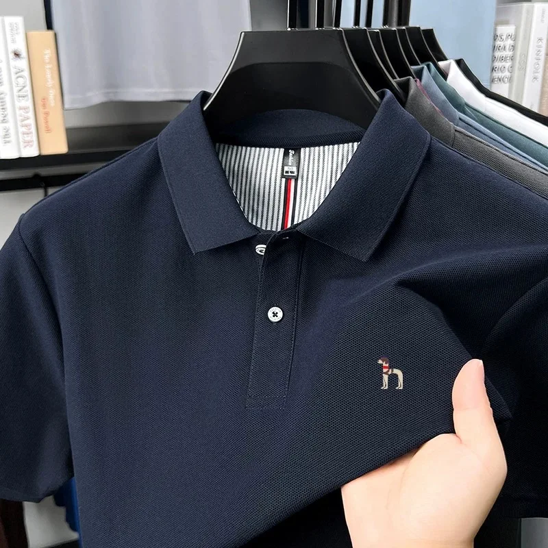 100% pure cotton luxury brand men's short sleeve polo shirt summer fashion customization dog embroidery golf boutique T-shirt
100% pure cotton luxury brand men's short sleeve polo shirt summer fashion customization dog embroidery golf boutique T-shirt