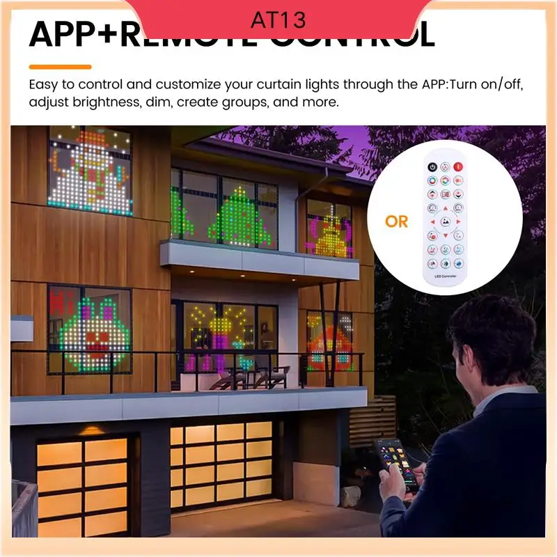 AT13 Smart Curtain Lights Bluetooth App Control RGB LED String Waterproof Fairy Light USB DIY Display Room Decor
AT13 Smart Curtain Lights Bluetooth App Control RGB LED String Waterproof Fairy Light USB DIY Display Room Decor