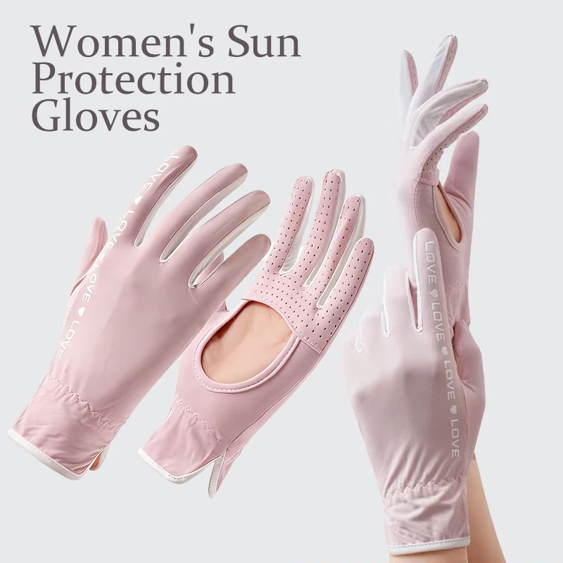 Women UV Protection Gloves Summer Ice Silk Breathable Touchscreen Non-Slip Hollow Palm Full-finger Driving Riding Outdoor Gloves
Women UV Protection Gloves Summer Ice Silk Breathable Touchscreen Non-Slip Hollow Palm Full-finger Driving Riding Outdoor Gloves