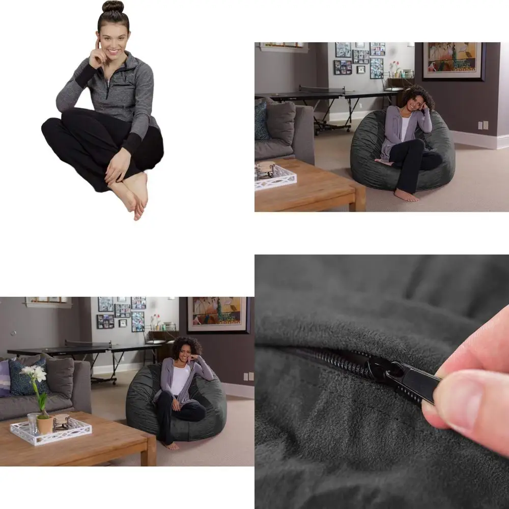 Ультра-мягкое кресло-мешок из пены с эффектом памяти и чехлом из микрозамши — 4 фута. Угольная мебель для комнаты в общежитии
Ультра-мягкое кресло-мешок из пены с эффектом памяти и чехлом из микрозамши — 4 фута. Угольная мебель для комнаты в общежитии