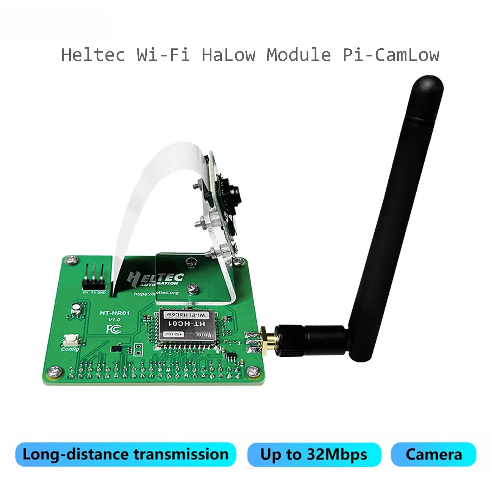 Heltec Wi-Fi HaLow Module Pi-CamLow for Raspberry Pi HAT 5MP Camera 2km Range 32.5Mbps High-Speed Data Transfer Mesh Networking
Heltec Wi-Fi HaLow Module Pi-CamLow for Raspberry Pi HAT 5MP Camera 2km Range 32.5Mbps High-Speed Data Transfer Mesh Networking