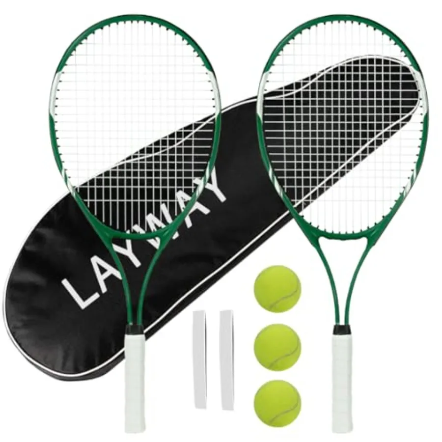 Tennis Rackets 2 Players Recreational for Beginners, Pre-Strung 27 Inch Light Adult Racquet Set for Women Men with Tennis Balls
Tennis Rackets 2 Players Recreational for Beginners, Pre-Strung 27 Inch Light Adult Racquet Set for Women Men with Tennis Balls