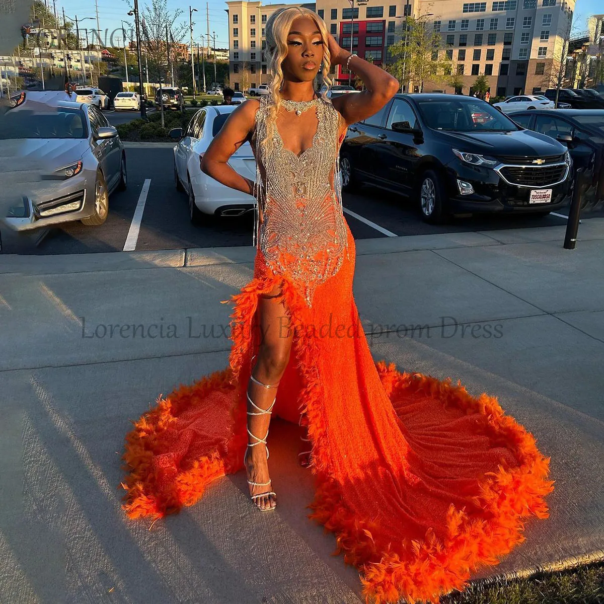 Glitter Diamond Mermaid Prom Dress Black Girl Feather Beaded Crystal Rhinestone Evening Party Dress Sleeveless vestidos de gala
Glitter Diamond Mermaid Prom Dress Black Girl Feather Beaded Crystal Rhinestone Evening Party Dress Sleeveless vestidos de gala
