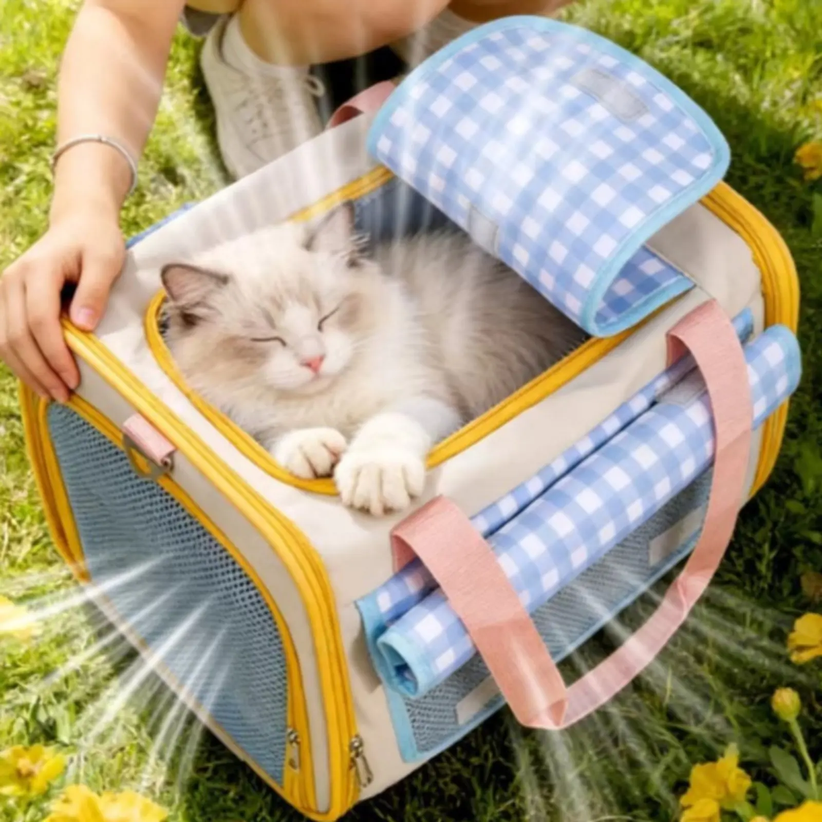 Breathable Mesh Cat Carrier Lightweight Soft Pet Carrier Bag Portable Pet Travel Bag Roll-Up Window Sturdy Frame
Breathable Mesh Cat Carrier Lightweight Soft Pet Carrier Bag Portable Pet Travel Bag Roll-Up Window Sturdy Frame