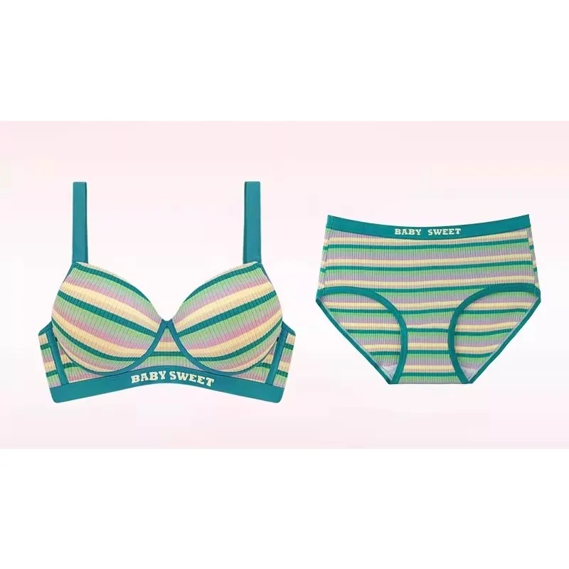 Seamless Bra Set for Women, Rainbow Striped Push Up Bralette, Anti-Sagging Lingerie, Small Breast Support S-XL
Seamless Bra Set for Women, Rainbow Striped Push Up Bralette, Anti-Sagging Lingerie, Small Breast Support S-XL