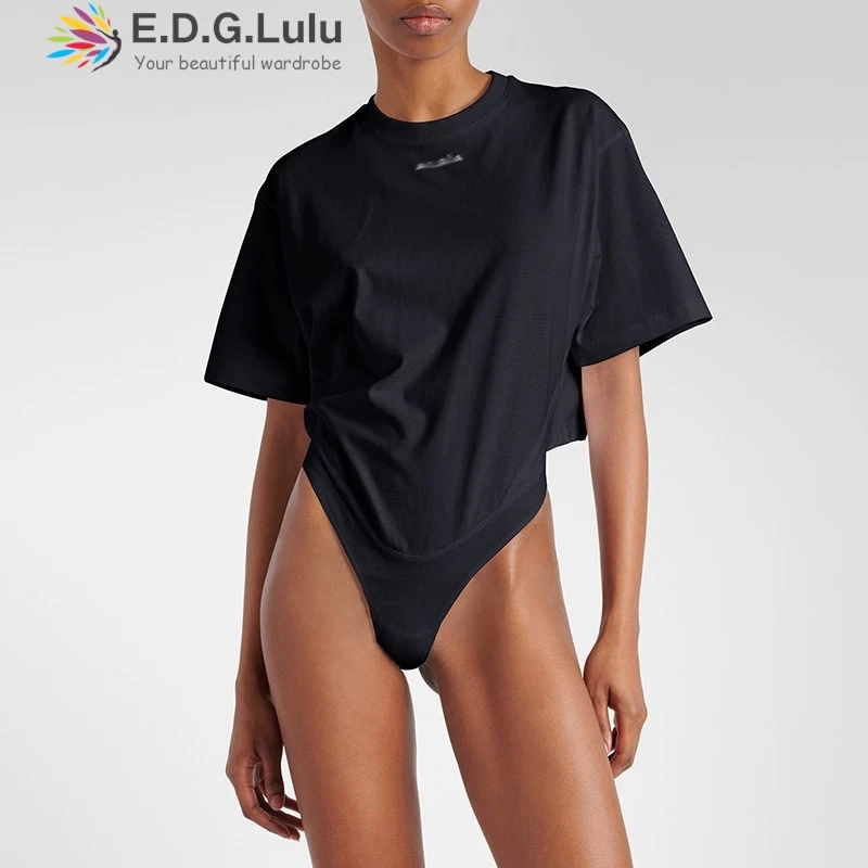 EDGLuLu 2025 Summer Fashion Women's Short Sleeve Jumpsuit Shorts Top Leisure Street Round Neck Black Tight Fitting Jumpsuit 0609
EDGLuLu 2025 Summer Fashion Women's Short Sleeve Jumpsuit Shorts Top Leisure Street Round Neck Black Tight Fitting Jumpsuit 0609