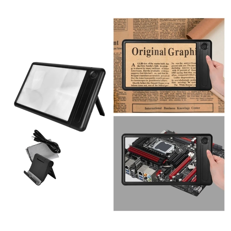 Glass 4times Magnifier with 43 Bright LED and Stand Designs for Easy Reading and Screen Viewing D2RD
Glass 4times Magnifier with 43 Bright LED and Stand Designs for Easy Reading and Screen Viewing D2RD