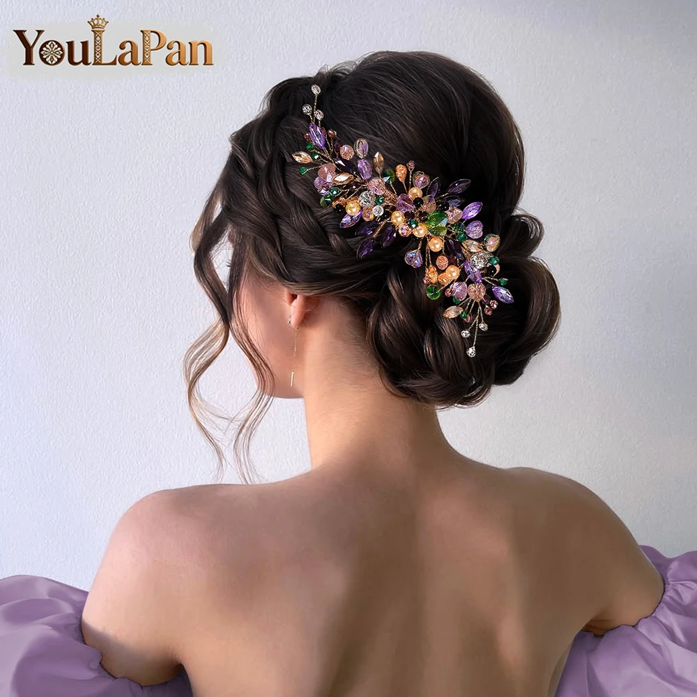 YouLaPan Luxury Rhinestone Bride Hair Comb Summer Wedding Purple Color Crysatl Hair Accessories Handamde Headpieces A330
YouLaPan Luxury Rhinestone Bride Hair Comb Summer Wedding Purple Color Crysatl Hair Accessories Handamde Headpieces A330