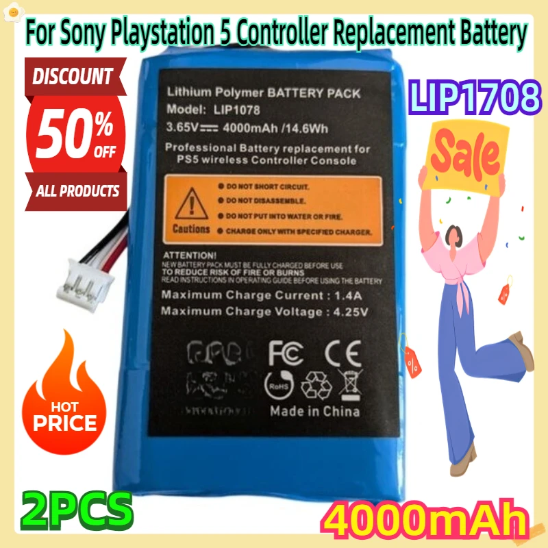 For Sony Playstation 5 Controller Replacement Battery 4000mAh 3.65V 2pcs
For Sony Playstation 5 Controller Replacement Battery 4000mAh 3.65V 2pcs