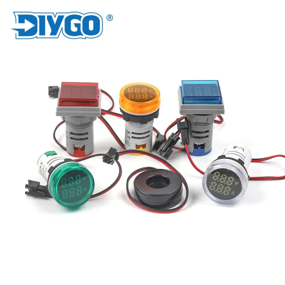 DIY GO 22MM Voltmeter Ammeter Meter Indicator AC Square/Round Mini 2-in-1 Digital Voltage/Current Green/Red/Blue/White/Yellow
DIY GO 22MM Voltmeter Ammeter Meter Indicator AC Square/Round Mini 2-in-1 Digital Voltage/Current Green/Red/Blue/White/Yellow