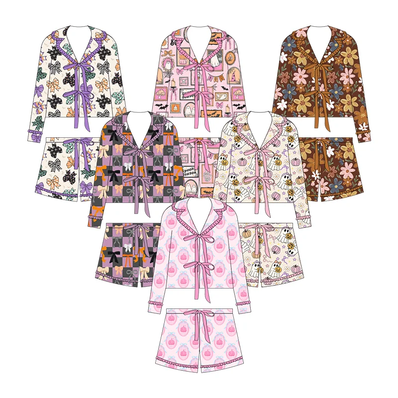 Newest Style Halloween Print With Button Children Pajamas Set Kids Long Sleeve Cardigan Top Shorts Set
Newest Style Halloween Print With Button Children Pajamas Set Kids Long Sleeve Cardigan Top Shorts Set