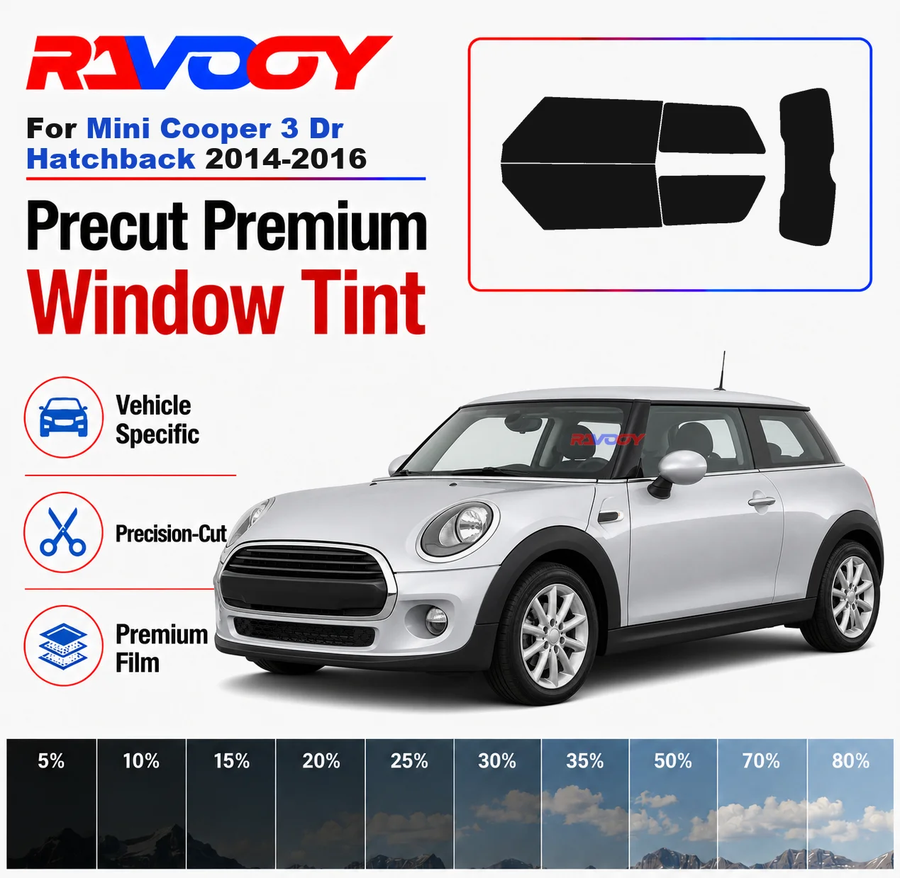 Premium Precut Window Tint Kit Front Windows Rear Windows Rear Windshield For Mini Cooper 3Dr Hatch 2014-2016 Nano Ceramic Film
Premium Precut Window Tint Kit Front Windows Rear Windows Rear Windshield For Mini Cooper 3Dr Hatch 2014-2016 Nano Ceramic Film