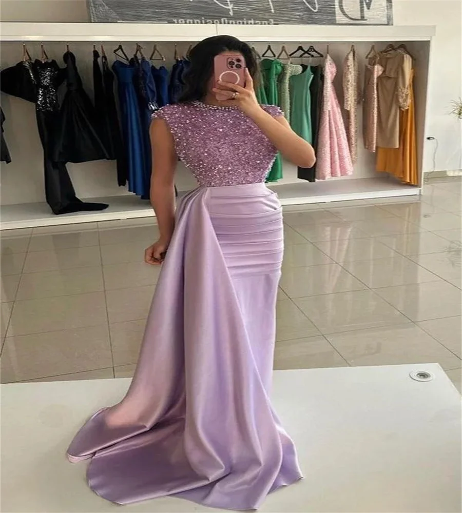 Luxury Lilac Arabic Evening Dress With Train Elegant Mermaid Turkey Sequin Prom Dresses Sexy Birthday Party Gown Chic Customized
Luxury Lilac Arabic Evening Dress With Train Elegant Mermaid Turkey Sequin Prom Dresses Sexy Birthday Party Gown Chic Customized