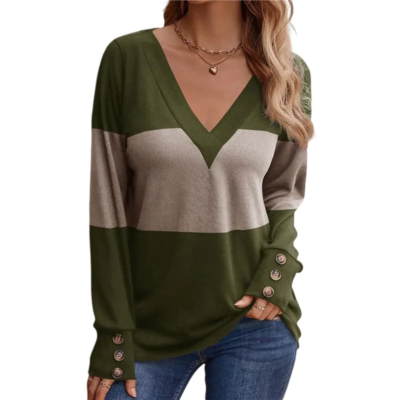 NEW-Women Blouses Dressy Casual Color Block Long Sleeve Shirts V Neck Tops Fall Outfits
NEW-Women Blouses Dressy Casual Color Block Long Sleeve Shirts V Neck Tops Fall Outfits