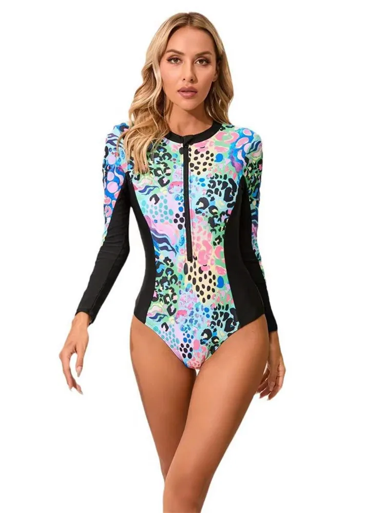 Rash Guard Long Sleeve Swimwear Women 2024 Bikini Woman Swimsuit One-Piece Swimming Suit Print Beachwear Bath Suit Monokini
Rash Guard Long Sleeve Swimwear Women 2024 Bikini Woman Swimsuit One-Piece Swimming Suit Print Beachwear Bath Suit Monokini