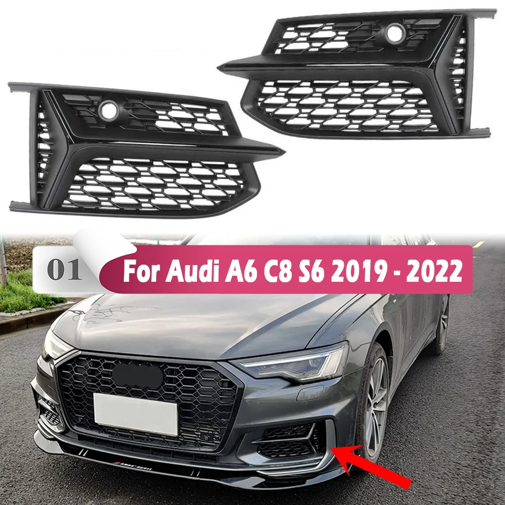 1 Pair Car Front Bumper Fog Light Grille Honeycomb Front Sport Fog Lamp Cover Grills For Audi A6 C8 S6 2019 2020 Black
1 Pair Car Front Bumper Fog Light Grille Honeycomb Front Sport Fog Lamp Cover Grills For Audi A6 C8 S6 2019 2020 Black