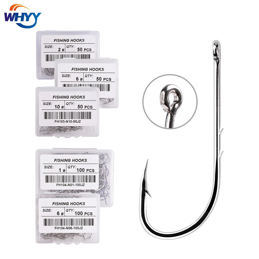50-100/ Box High Carbon Steel Fishing Hook 1#-10#Long Shank Fish Hooks Single Circle FishHook with Sharp Barbed
50-100/ Box High Carbon Steel Fishing Hook 1#-10#Long Shank Fish Hooks Single Circle FishHook with Sharp Barbed