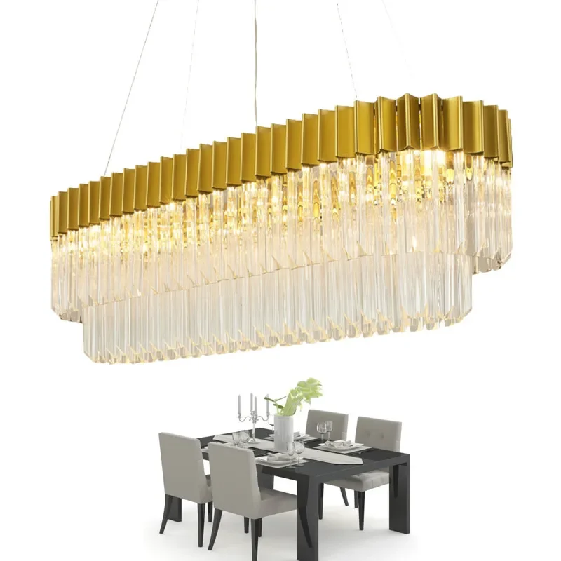Gold Lampshade Luxury Modern Crystal Chandelier for Dining Room Living Kitchen Island Hanging LED Lighting Fixtures
Gold Lampshade Luxury Modern Crystal Chandelier for Dining Room Living Kitchen Island Hanging LED Lighting Fixtures