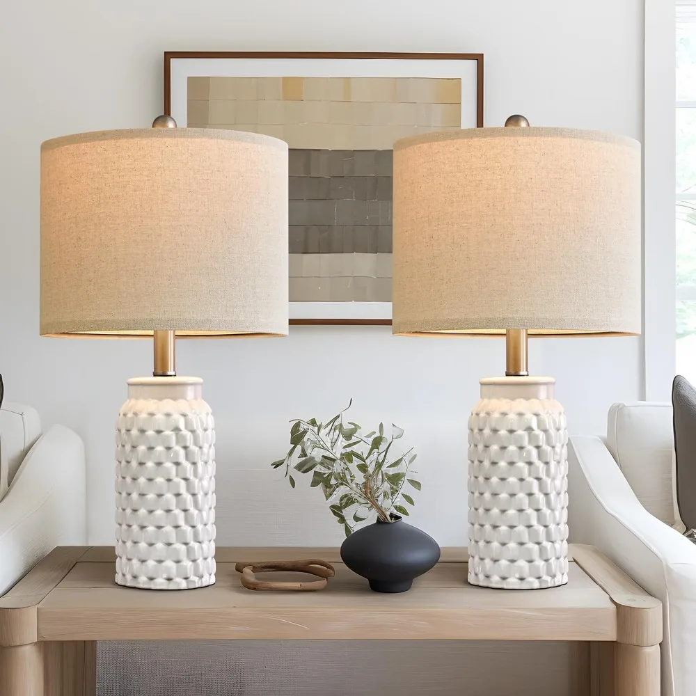 20.5" White Modern Ceramic Bedside Lamp Set of 2 for Bedroom Decor Farmhouse Table Lamp for Living Room Office Dorm
20.5" White Modern Ceramic Bedside Lamp Set of 2 for Bedroom Decor Farmhouse Table Lamp for Living Room Office Dorm