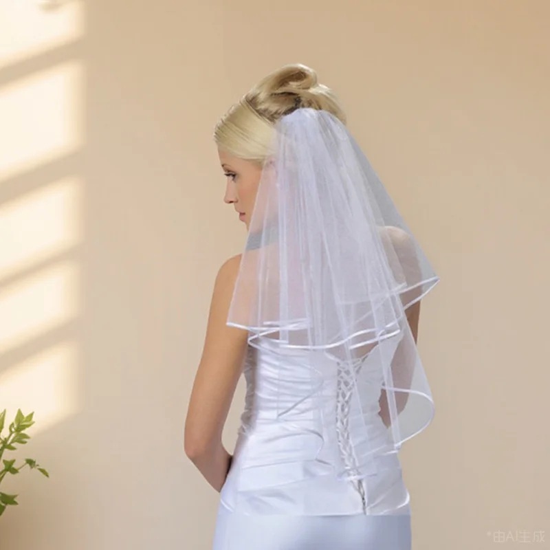 Ivory Wedding Veil Short Bridal Tulle Veil with Comb Lace Edge Bride Marriage Accessory
Ivory Wedding Veil Short Bridal Tulle Veil with Comb Lace Edge Bride Marriage Accessory