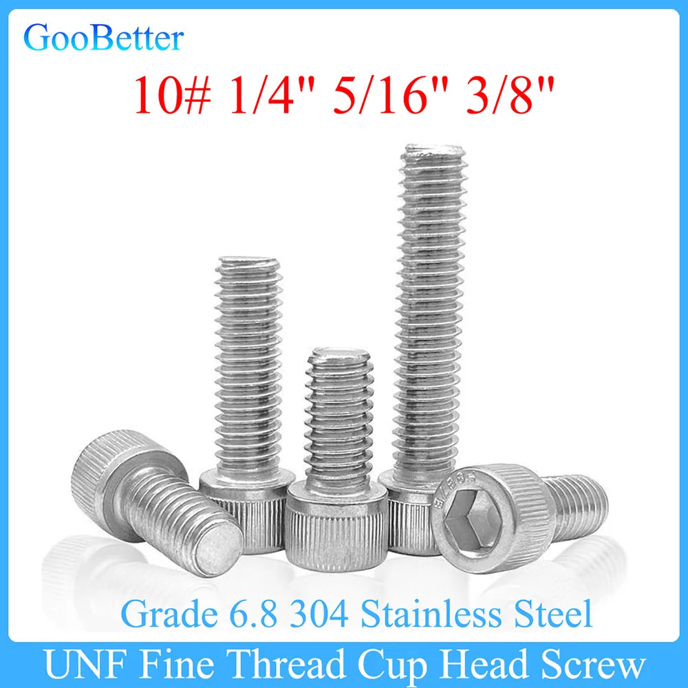 2/5/10Pcs UNF Fine Thread Allen Cup Head Screw 10# 1/4 5/16 3/8 Inch Grade 6.8 304 Stainless Steel Hex Socket Bolts
2/5/10Pcs UNF Fine Thread Allen Cup Head Screw 10# 1/4 5/16 3/8 Inch Grade 6.8 304 Stainless Steel Hex Socket Bolts