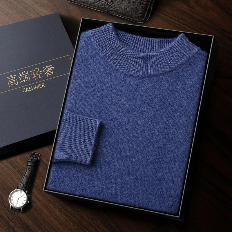 High Quality Autumn Winter Men 100% Cashmere Sweater Simple Classic Half High Neck Man Pullover Shirt Knit Thick Warm Tops
High Quality Autumn Winter Men 100% Cashmere Sweater Simple Classic Half High Neck Man Pullover Shirt Knit Thick Warm Tops