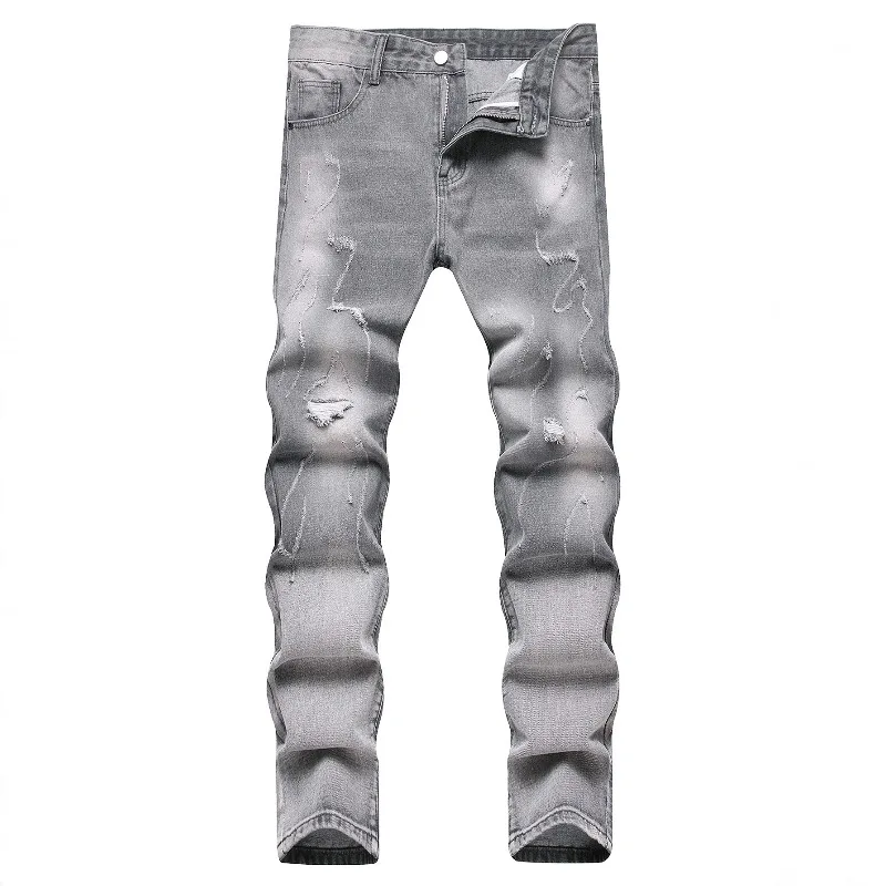 KEXU Men Mid Rise Non-Stretch Gray Ripped Straight Leg Jeans Casual Washed Long Denim Pants For Young Daily Street Wear
KEXU Men Mid Rise Non-Stretch Gray Ripped Straight Leg Jeans Casual Washed Long Denim Pants For Young Daily Street Wear