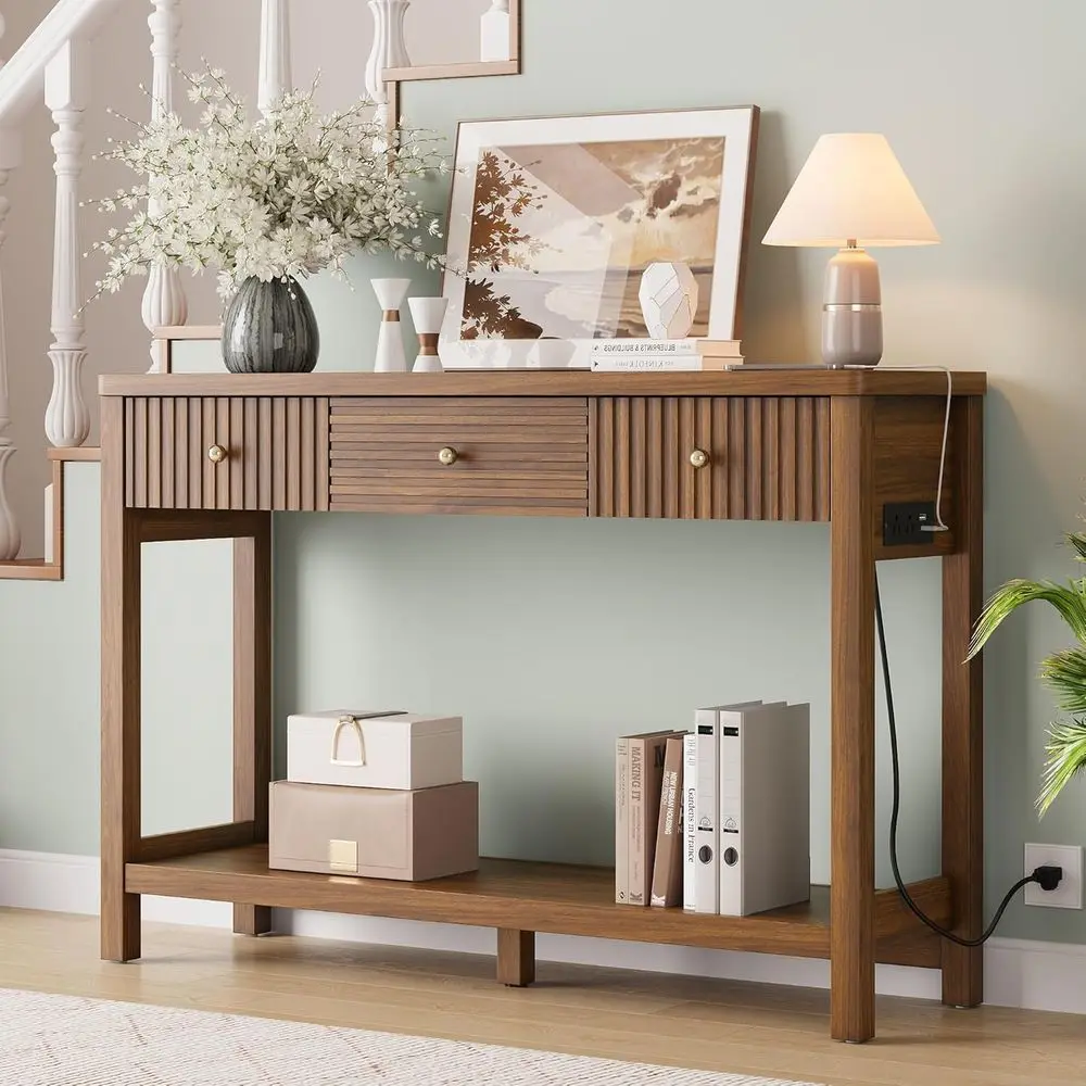 47 L-shaped Office Desk with Outlets and USB-C Port, 3-Drawer Modern Storage Table, Entryway Charging Station Table, Hallway Ove
47 L-shaped Office Desk with Outlets and USB-C Port, 3-Drawer Modern Storage Table, Entryway Charging Station Table, Hallway Ove