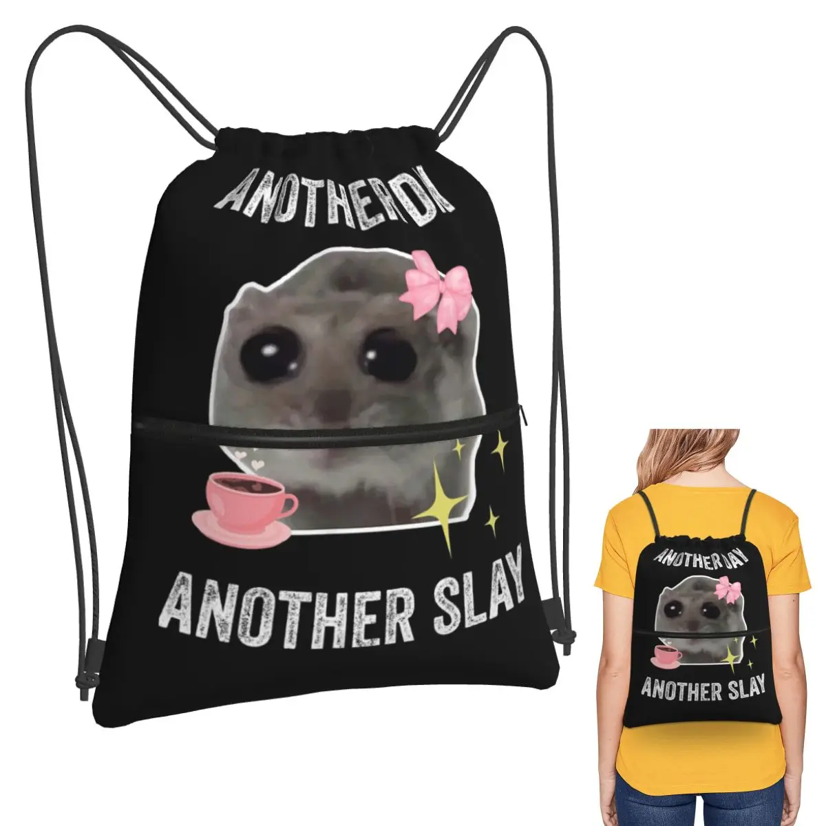 Рюкзаки Sad Hamster Another Day Another Slay, многофункциональные сумки на шнурке, спортивные сумки, сумки для книг для мужчин, женщин и студентов
Рюкзаки Sad Hamster Another Day Another Slay, многофункциональные сумки на шнурке, спортивные сумки, сумки для книг для мужчин, женщин и студентов