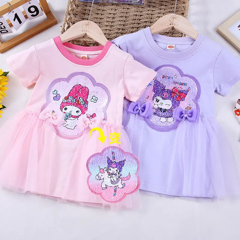 Cinnamoroll Kuromi Anime Kawaii Sanrio Cotton Dress Princess Cute Cartoon My Melody Short-sleeved Skirt Ins Gifts for Kids
Cinnamoroll Kuromi Anime Kawaii Sanrio Cotton Dress Princess Cute Cartoon My Melody Short-sleeved Skirt Ins Gifts for Kids