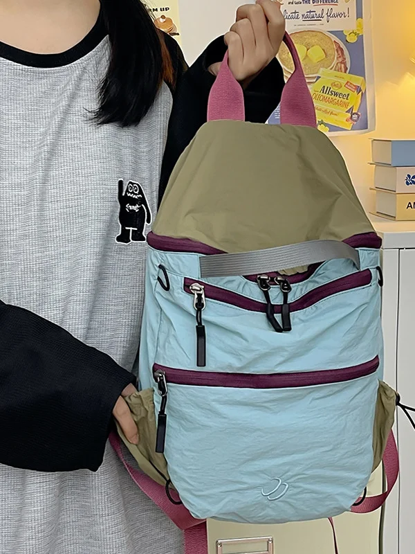 Outdoor Contrast Color Lightweight Waterproof Travel Backpack Casual Hiking Bag Thin Small Bookbag Nylon Material with Water ...
Outdoor Contrast Color Lightweight Waterproof Travel Backpack Casual Hiking Bag Thin Small Bookbag Nylon Material with Water ...