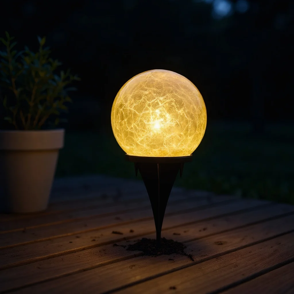 Солнечная треснутая стеклянная шаровая лампа: солнечная сфера для украшения сада и патио
Солнечная треснутая стеклянная шаровая лампа: солнечная сфера для украшения сада и патио