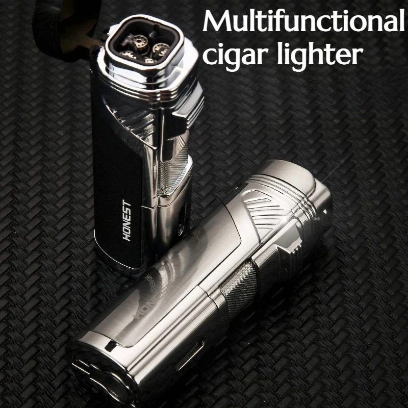 New Creative Wood-grain Red Flame Multi-functional Cigar Lighter with Four Flames Shooting Straight Out Cigar Accessories
New Creative Wood-grain Red Flame Multi-functional Cigar Lighter with Four Flames Shooting Straight Out Cigar Accessories