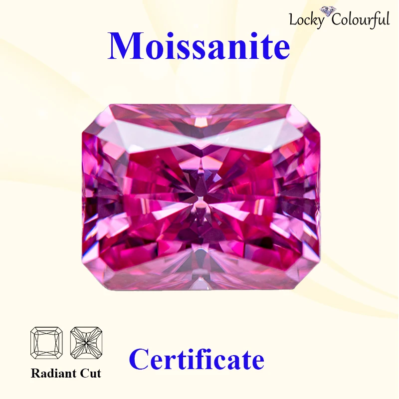 Moissanite Radiant Cut VVS1 Pink Color with GRA Certificate for DIY Charms Beads Jewelry Making Necklace Pendant Main Materials
Moissanite Radiant Cut VVS1 Pink Color with GRA Certificate for DIY Charms Beads Jewelry Making Necklace Pendant Main Materials