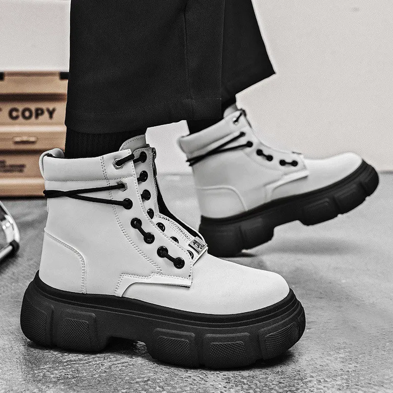 Trend Streetwear Motorcycle Boots Men Punk Style White Leather Boots Men Outdoor Boots Comfortable Platform Boots Men Work Boots
Trend Streetwear Motorcycle Boots Men Punk Style White Leather Boots Men Outdoor Boots Comfortable Platform Boots Men Work Boots
