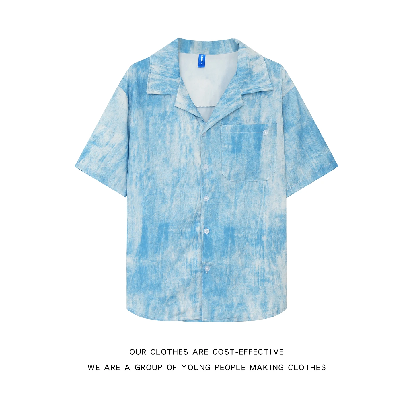 Blue Cuban Collar Shirt Men's Short Sleeve Summer Tie Dye Beach Casual Style Breathable Loose Fit Youth Fashion Couple Shirt
Blue Cuban Collar Shirt Men's Short Sleeve Summer Tie Dye Beach Casual Style Breathable Loose Fit Youth Fashion Couple Shirt
