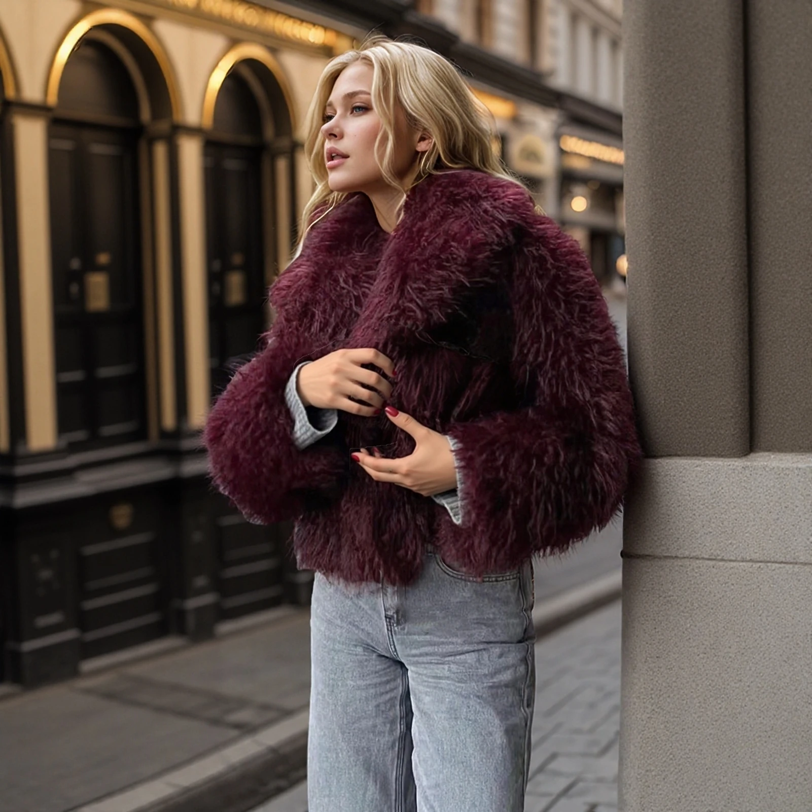 Lisa Colly Women's Winter Long Sleeve Lapel Collar Fluffy Faux Fur Coat Short Jacket Furry Shaggy Parka Coat
Lisa Colly Women's Winter Long Sleeve Lapel Collar Fluffy Faux Fur Coat Short Jacket Furry Shaggy Parka Coat