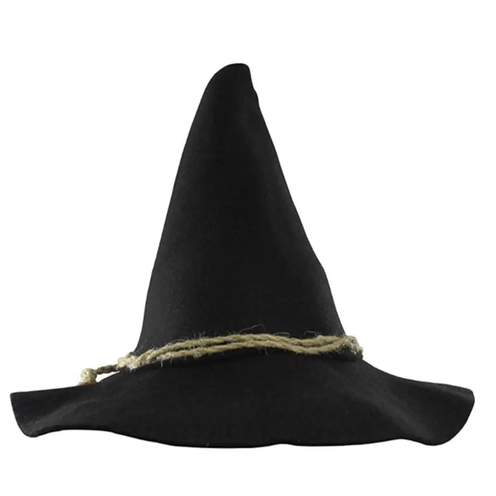 Halloween Witch Cosplay Hat Party Costume Accessory Pointed Wide Brim Hemp Rope Felt Wizard Hat Party Supplies Black
Halloween Witch Cosplay Hat Party Costume Accessory Pointed Wide Brim Hemp Rope Felt Wizard Hat Party Supplies Black